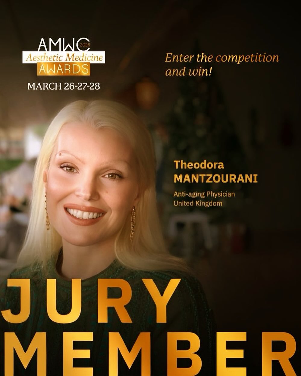 Dear Friends and Partners, I am honored to be a Jury Member for the AMWC Aesthetic Medicine Awards 2026 ✨!
Now in its 13
