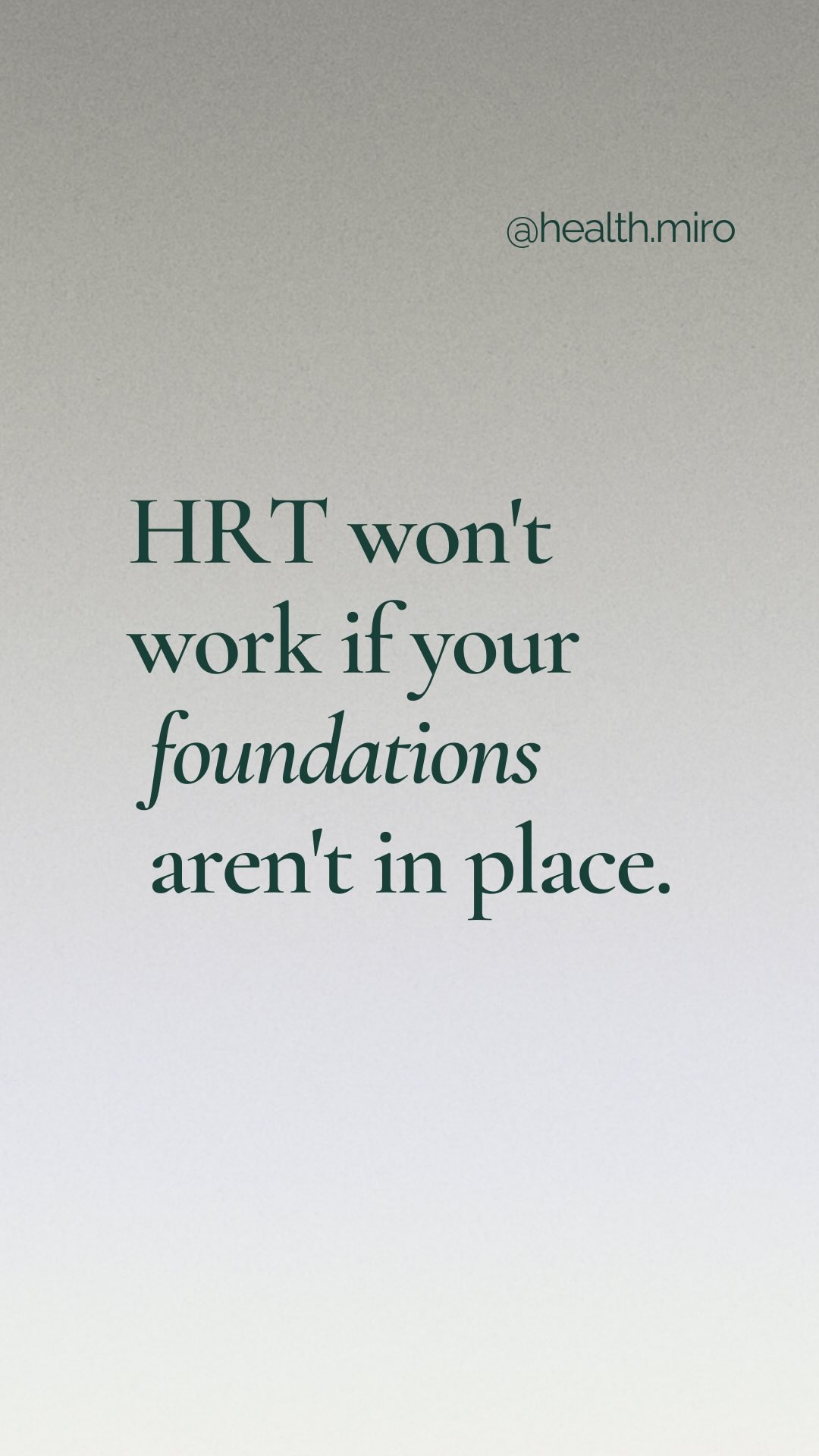 Don’t skip this step before starting HRT - it’s the secret to life-changing symptom-relief. 

@health.miro provides expe
