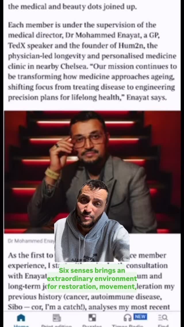 Medical longevity meets Wellness extraordinaire , with our collaboration @hum2n x @sixsenseslondon @sixsensesplacelondon