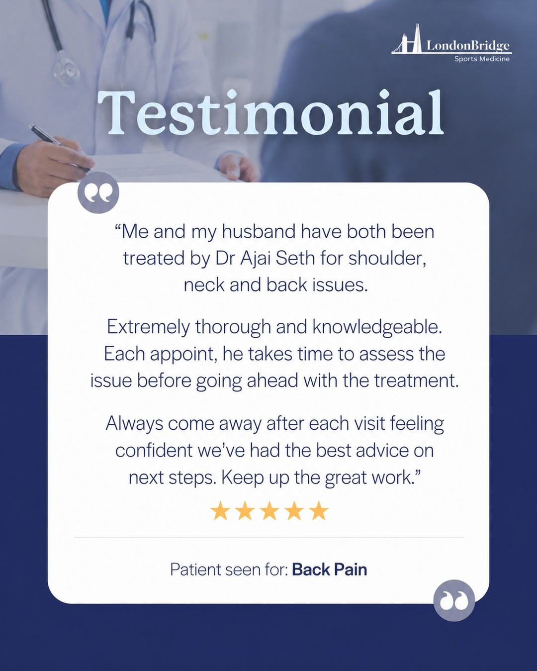 Expert assessment and clear advice can make a real difference during recovery. 💙
Patients often value understanding the