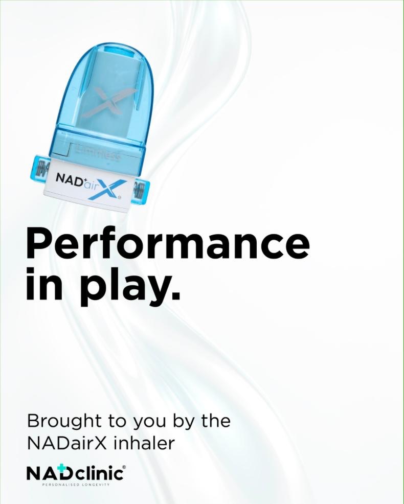 Performance in play. Introducing the NAD+airX inhaler.
One press. Auto-primed. Precision NAD+ delivery straight to your