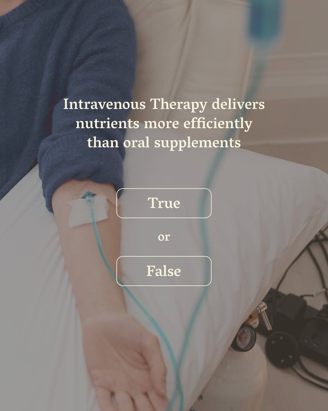 Intravenous Therapy delivers nutrients more efficiently than oral supplements. 
It is true.✅ 

IV delivery bypasses the 