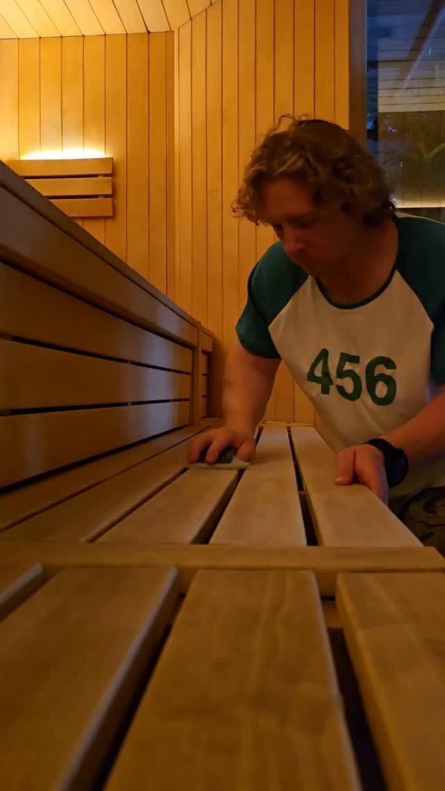 Sauna Maintenance
To preserve and keep the sauna looking fresh whilst also protecting it's longevity.
Steps:
1. Sand w
