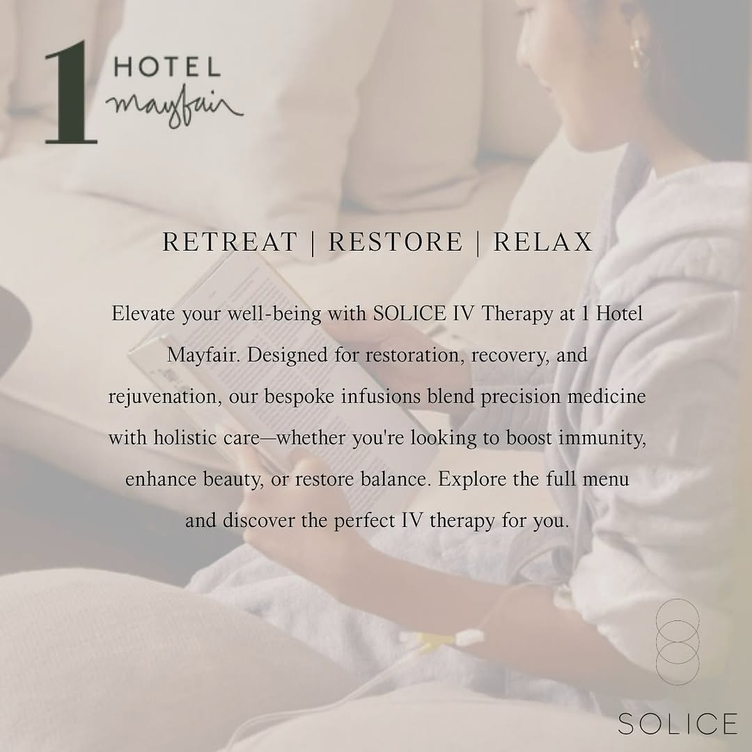 Delighted to announce our partnership with @1hotel.mayfair
Offering an immersive integration of personalised medicine