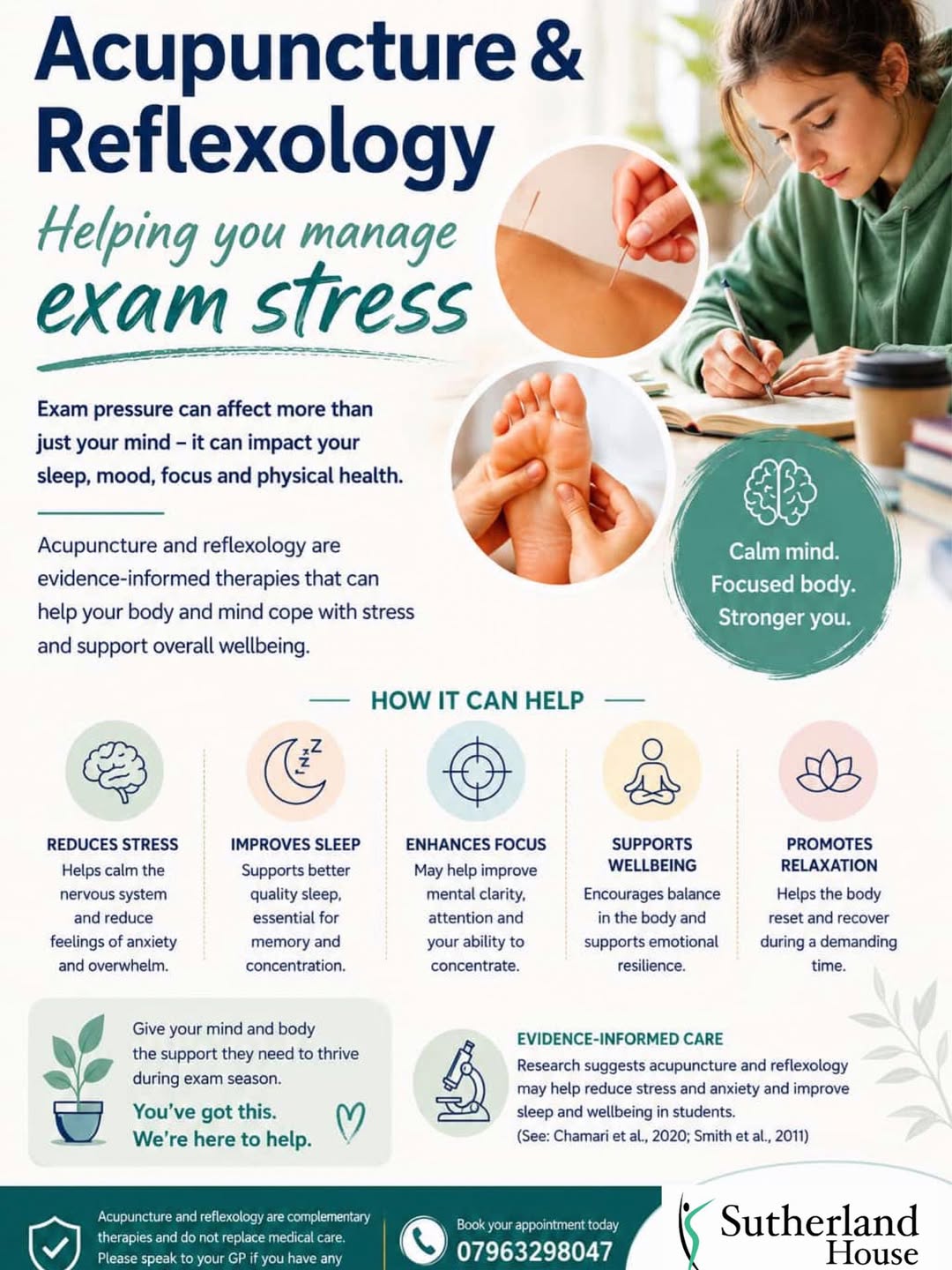 Exam stress support at Sutherland House
We’re pleased to share this post from Heathlands Clinic, who practise from treat