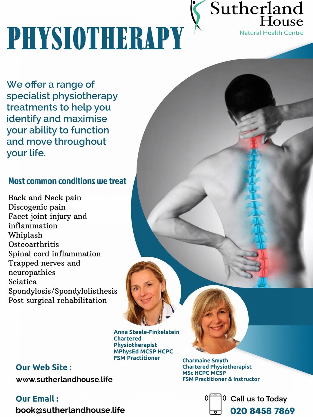Physiotherapy in Sutherland House 020 8458 7869